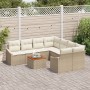 Juego de Sofá de Jardín de 9 Piezas con Cojines Beige Ratán Sintético Acacia von , Outdoor-Sofas - Ref: Foro24-3356482, Preis...