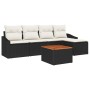 Juego de Sofá de Jardín de 6 Piezas con Cojines Negro Poliratán Acacia by , Outdoor sofas - Ref: Foro24-3356486, Price: 368,2...