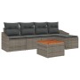 Juego de Sofá de Jardín de 6 piezas con Cojines Gris Poliratán Acacia by , Outdoor sofas - Ref: Foro24-3356487, Price: 382,00...