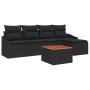 Set de Sofás de Jardín de 6 Piezas con Cojines Negro Poliratán Acacia von , Outdoor-Sofas - Ref: Foro24-3356490, Preis: 394,4...