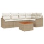 Set de sofá de jardín de 6 piezas con cojines Beige Ratán PE Acacia by , Outdoor sofas - Ref: Foro24-3356503, Price: 442,68 €...