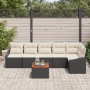 Conjunto de Sofás de Jardín de 7 Piezas con Cojines Negro Poliratán Acacia by , Outdoor sofas - Ref: Foro24-3356507, Price: 4...