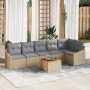 Juego de Sofás de Jardín de 7 Piezas con Cojines Beige de Ratán de Polietileno y Acacia by , Outdoor sofas - Ref: Foro24-3356...