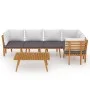 Garden furniture 6 pieces with cushions solid acacia wood by vidaXL, Garden sets - Ref: Foro24-3087014, Price: 470,97 €, Disc...