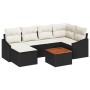 Juego de Sofá de Jardín de 7 Piezas con Cojines Negro Polirratán Acacia by , Outdoor sofas - Ref: Foro24-3356521, Price: 443,...