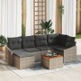 Set de Sofá de Jardín de 7 Piezas con Cojines Gris de Ratán Sintético de Acacia by , Outdoor sofas - Ref: Foro24-3356522, Pri...