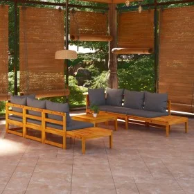 Gartenmöbel-Set 5-teilig mit dunkelgrauen Akazienholzkissen von vidaXL, Gartensets - Ref: Foro24-3087275, Preis: 727,32 €, Ra...