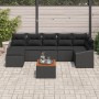 Juego de Sofá de Jardín de 8 Piezas con Cojines Ratán Poli Negro Acacia by , Outdoor sofas - Ref: Foro24-3356532, Price: 507,...