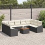 Juego de Sofá de Jardín de 10 Piezas con Cojines Negros de Poliratán de Acacia by , Outdoor sofas - Ref: Foro24-3356542, Pric...
