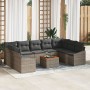 Conjunto de Sofá de Jardín de 10 Piezas con Cojines Gris Poliratán Acacia by , Outdoor sofas - Ref: Foro24-3356543, Price: 63...