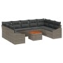 Conjunto de Sofá de Jardín de 10 Piezas con Cojines Gris Poliratán Acacia by , Outdoor sofas - Ref: Foro24-3356543, Price: 63...