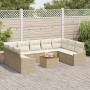 Juego de Sofás de Jardín de 10 Piezas con Cojines Beige Poliratán Acacia von , Outdoor-Sofas - Ref: Foro24-3356545, Preis: 72...