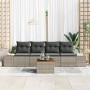 Juego de Sofás de 5 Piezas de Jardín con Cojines Gris Poliratán Acacia by , Outdoor sofas - Ref: Foro24-3356557, Price: 358,5...