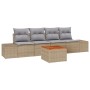 Conjunto de sofá de jardín de 5 piezas con cojines beige de poliratán Acacia by , Outdoor sofas - Ref: Foro24-3356558, Price:...