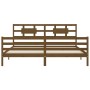 Honey brown solid wood bed frame and headboard 200x200 cm by vidaXL, Beds and slatted bases - Ref: Foro24-3194464, Price: 176...