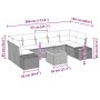 Juego de Sofá de Jardín de 8 Piezas con Almohadas en Beige de Poliratán y Acacia by , Outdoor sofas - Ref: Foro24-3356594, Pr...