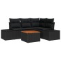 Juego de Sofá de Jardín de 5 Piezas con Cojines Negro Poliratán Acacia by , Outdoor sofas - Ref: Foro24-3356623, Price: 387,0...