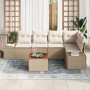Juego de Sofá de Jardín de 6 Piezas con Cojines Beige de Ratán Sintético by , Outdoor sofas - Ref: Foro24-3356629, Price: 464...