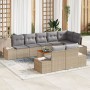 Set de sofá de jardín de 9 piezas con cojines Beige Poliratán Acacia by , Outdoor sofas - Ref: Foro24-3356642, Price: 711,30 ...