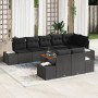 Conjunto de Sofá de Jardín de 9 Piezas con Cojines Negro Poliratán Acacia de , Sofás de exterior - Ref: Foro24-3356644, Preci...