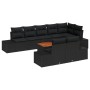 Conjunto de Sofá de Jardín de 9 Piezas con Cojines Negro Poliratán Acacia de , Sofás de exterior - Ref: Foro24-3356644, Preci...