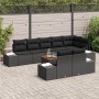 Conjunto de Sofá de Jardín de 9 Piezas con Cojines Negro Poliratán Acacia de , Sofás de exterior - Ref: Foro24-3356644, Preci...