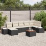 Conjunto de Sofá de Jardín de 8 Piezas con Cojines en Ratán Poliéster Negro by , Outdoor sofas - Ref: Foro24-3356654, Price: ...