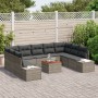 Juego de Sofá de Jardín de 10 Piezas con Cojines Gris Ratán Acacia by , Outdoor sofas - Ref: Foro24-3356669, Price: 656,97 €,...