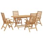 Set de Comedor de Jardín de 5 Piezas Plegable Madera Maciza de Teca, Sillas de Jardín 2 pcs Madera Maciza de Teca von , Garte...