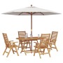 Set de Comedor de Jardín de 5 Piezas Plegable Madera Maciza de Teca, Sillas de Jardín 2 pcs Madera Maciza de Teca von , Garte...