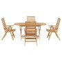 Set de Comedor de Jardín de 5 Piezas Plegable Madera Maciza de Teca, Sillas de Jardín 2 pcs Madera Maciza de Teca von , Garte...
