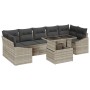Conjunto de Sofá de Jardín de 8 Piezas con Cojines Gris Claro de Poliratán von , Outdoor-Sofas - Ref: Foro24-3357695, Preis: ...
