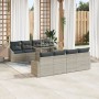 Conjunto de Sofá de Jardín de 7 Piezas con Cojines Gris Claro de Ratán de , Sofás de exterior - Ref: Foro24-3357705, Precio: ...