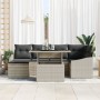 Conjunto de sofá de jardín de 7 piezas con cojines gris claro de polirratán von , Outdoor-Sofas - Ref: Foro24-3357775, Preis:...