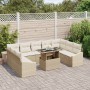 Conjunto de Sofá de Jardín de 10 Piezas con Cojines Beige de Ratán by , Outdoor sofas - Ref: Foro24-3357804, Price: 785,33 €,...