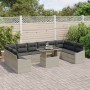 Juego de Sofá de 11 Piezas para Jardín con Cojines Gris Claro de Poliratán by , Outdoor sofas - Ref: Foro24-3357815, Price: 8...