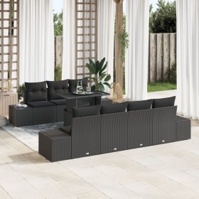 Juego de Sofás de Jardín de 8 Piezas con Cojines Negro Ratán de Polietileno by , Outdoor sofas - Ref: Foro24-3357866, Price: ...