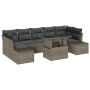 Conjunto de Sofá de Jardín de 8 Piezas con Cojines en Gris de Poliratán de , Sofás de exterior - Ref: Foro24-3357872, Precio:...