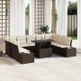 Conjunto de Sofá de Jardín de 10 Piezas con Cojines Marrón de Ratán Sintético by , Outdoor sofas - Ref: Foro24-3357981, Price...
