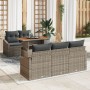 Conjunto de Sofá de Jardín de 6 Piezas con Cojines Gris Ratán Poliéster by , Outdoor sofas - Ref: Foro24-3358512, Price: 510,...