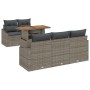 Conjunto de Sofá de Jardín de 6 Piezas con Cojines Gris Ratán Poliéster by , Outdoor sofas - Ref: Foro24-3358512, Price: 510,...