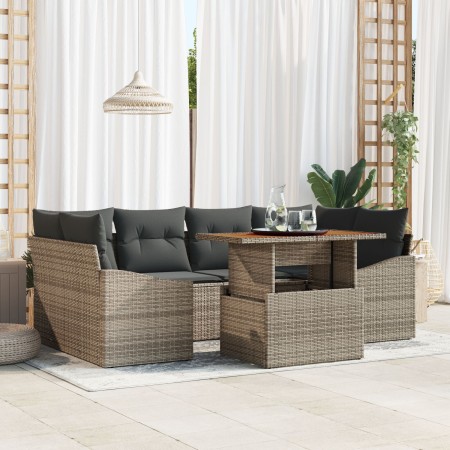 Conjunto de Sofás de Jardín de 7 Piezas con Cojines Gris Polirratán von , Outdoor-Sofas - Ref: Foro24-3358526, Preis: 516,22 ...