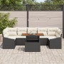 Juego de Sofás de Jardín de 8 Piezas con Cojines Negro Poliratán by , Outdoor sofas - Ref: Foro24-3358539, Price: 557,21 €, D...