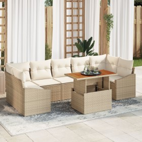 Conjunto de Sofá de Jardín de 8 Piezas con Cojines Beige de Ratán de , Sofás de exterior - Ref: Foro24-3358542, Precio: 595,1...