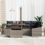 Conjunto de Sofás de Jardín de 6 Piezas con Cojines Gris de Poliratán von , Outdoor-Sofas - Ref: Foro24-3358575, Preis: 448,6...