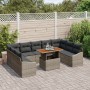Conjunto de Sofá de Jardín de 10 Piezas con Cojines Gris de Poliratán by , Outdoor sofas - Ref: Foro24-3358617, Price: 679,66...