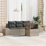 Conjunto de Sofá de Jardín de 5 piezas con Cojines de Poliratán Gris by , Outdoor sofas - Ref: Foro24-3358631, Price: 399,92 ...