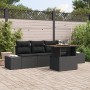 Juego de Sofá de Jardín de 5 Piezas con Cojines Negro de Polirratán by , Outdoor sofas - Ref: Foro24-3358634, Price: 413,25 €...