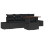 Juego de Sofá de Jardín de 5 Piezas con Cojines Negro de Polirratán by , Outdoor sofas - Ref: Foro24-3358634, Price: 413,25 €...