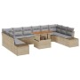 Conjunto de Sofá de Jardín de 11 Piezas con Cojines Beige de Poliratán von , Outdoor-Sofas - Ref: Foro24-3358751, Preis: 810,...